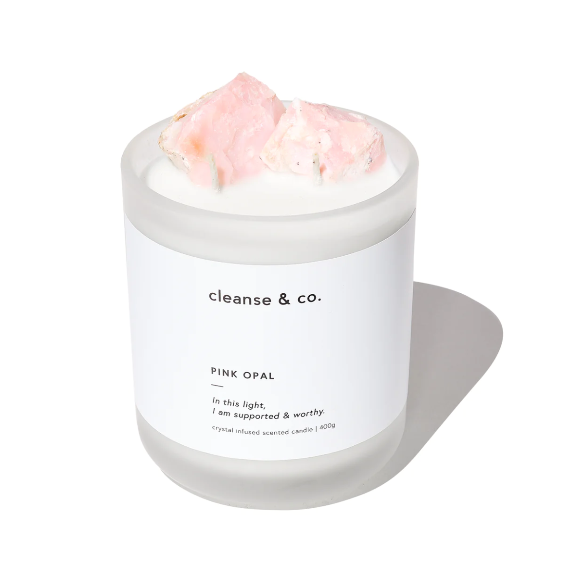 PINK OPAL CRYSTAL CANDLE (400g)