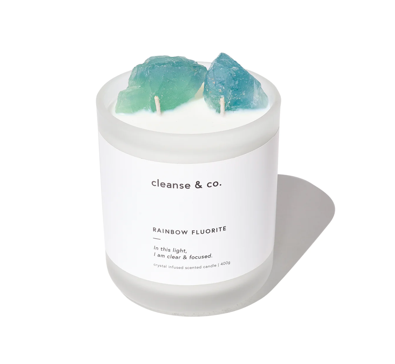 RAINBOW FLUORITE CRYSTAL CANDLE (400g)